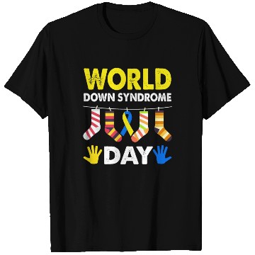 Discover World Down Syndrome Day Yellow Blue Ribbon T Shirts