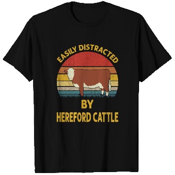 Discover Easily Distracted By Hereford cattle Cow Lovers T Shirts