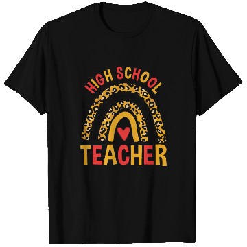 Discover Back To School Leopard High School Teacher Rainbow T Shirts