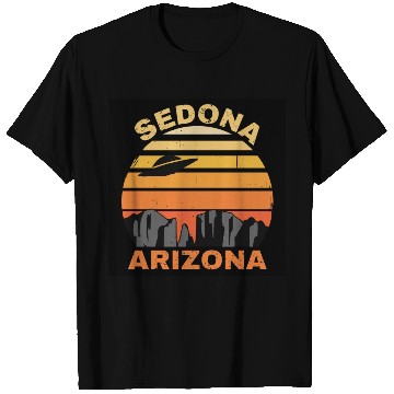 Discover Sedona Arizonna Retro Sunset and UFO T Shirts