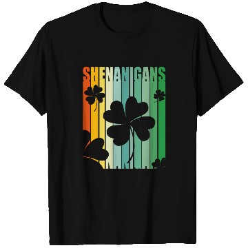 Discover St Patrick Shenanigans Retro Shamrock T Shirts