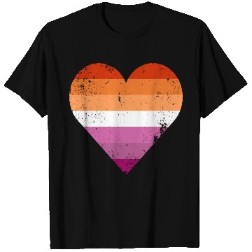 Discover Lesbian Pride Heart Flag T Shirts