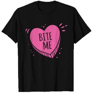 Discover Bite Me Candy Heart Valentines Day Pink Sweet Gift T Shirts