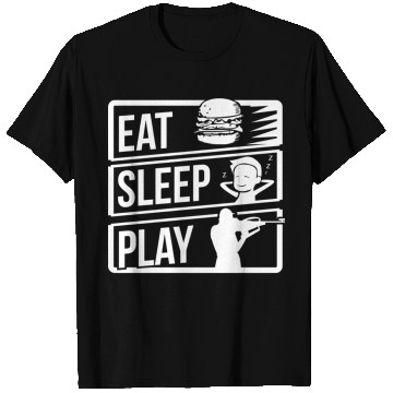 Discover Biathlon Skiing Riffle Shooting Eat Sleep Play T Shirts