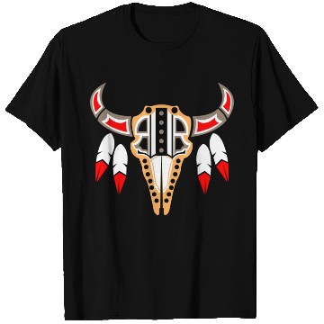 Discover Native American Buffalo Skull for Tribal Art Lover T Shirts