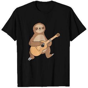 Discover Sloth Playing Guitar for Guitar Player T Shirts