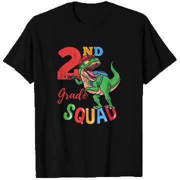 Discover 2nd Grade Squad T-Rex Dinosaur Back To School Boys T Shirts