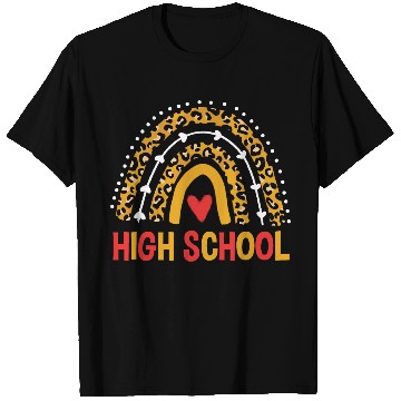 Discover Back To School Leopard High School Rainbow T Shirts