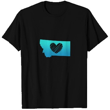 Discover Montana Map Heart T Shirts