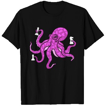 Discover Octopus Playing Chess for Octopus Lover T Shirts