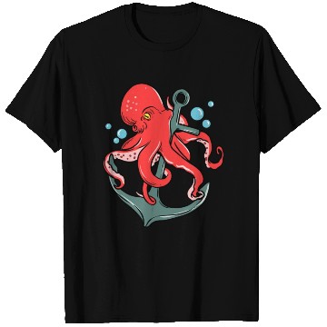 Discover Octopus Anchor for Octopus Lover T Shirts