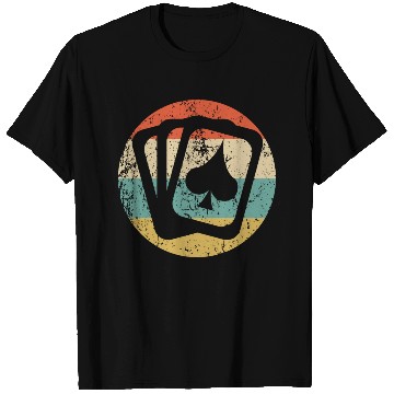 Discover Playing Cards Spades Icon Retro Poker T Shirts