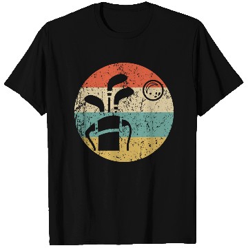 Discover Golf Clubs and Ball Icon Retro Golfing T Shirts