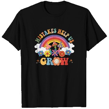 Discover Mistakes Help Us Grow Groovy Growth Mind Rainbow T Shirts
