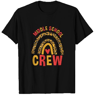 Discover Back To School Leopard Middle School Crew T Shirts
