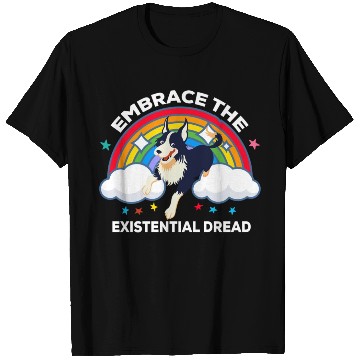 Discover Embrace The Existential Dread Dog Rainbow T Shirts