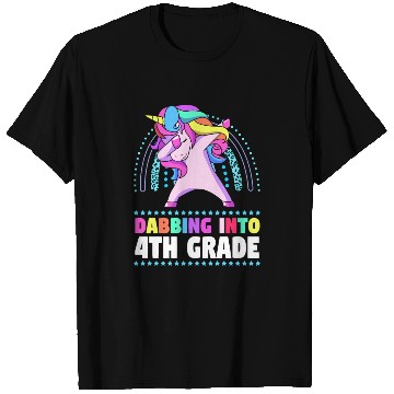 Discover Back To School Dabbing Unicorn Rainbow 4th Grade T Shirts