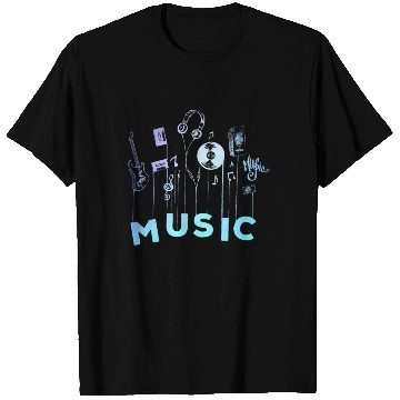 Discover Music Guitar Cassette Mixtape Vinyl Musician T Shirts