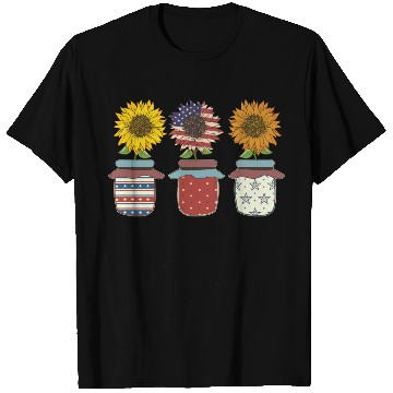 Discover Sunflower American Flowers Women Patriotic Mom T Shirts
