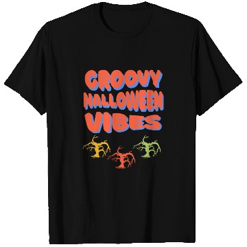 Discover Groovy Halloween Vibes Trees Retro Colors T Shirts