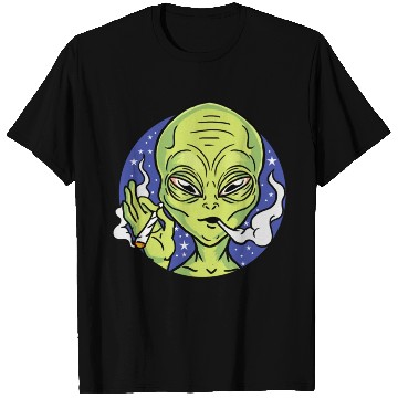 Discover Weed Smoking Alien For Weed Lover T Shirts