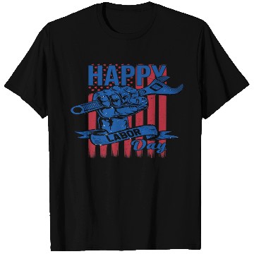 Discover Happy Labor Day American Flag Holiday US Worker T Shirts