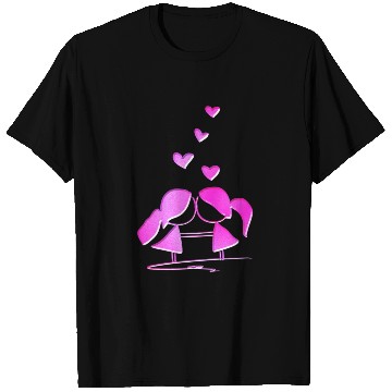 Discover Loving couple lesbian pink glitter love T Shirts