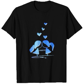 Discover Loving couple lesbian blue glitter love T Shirts