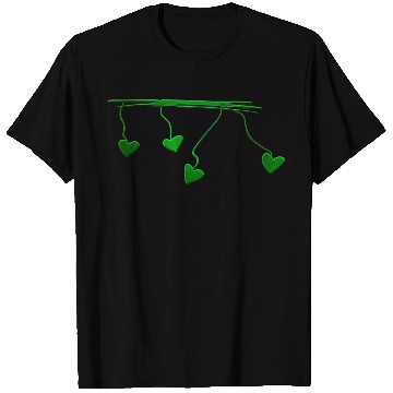 Discover green hearts lines dash line T Shirts