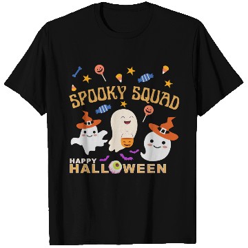 Discover Happy Halloween, Spooky Squad, Cute Ghosts Design T Shirts