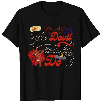 Discover Devil Make Me Do it the Evil toon funny Halloween. T Shirts