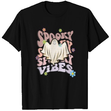 Discover Spooky Season Retro Wavy Halloween Ghost T Shirts