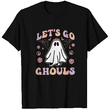 Discover Let's Go Ghouls Scary Retro Ghost Gift For Girls T Shirts