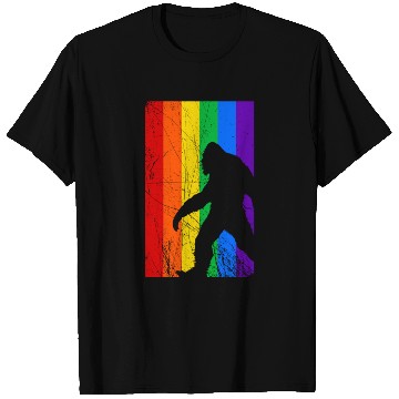 Discover LGBT Bigfoot Rainbow Flag T Shirts
