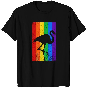 Discover LGBT Flamingo Rainbow Flag T Shirts