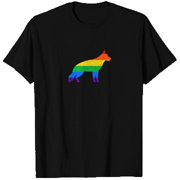 Discover LGBT German Shepherd Rainbow Flag T Shirts