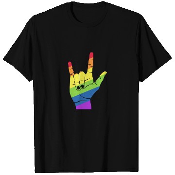 Discover Love Hand Symbol LGBT Rainbow Flag T Shirts