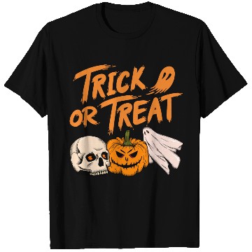 Discover Halloween scary pumpkin head, skull and ghost T Shirts