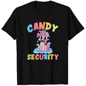 Discover Candy Security Funny Easy Unicorn Halloween Costum T Shirts