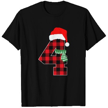 Discover Number 4 Christmas Theme Xmas 4th Bday 4 Year Old T Shirts