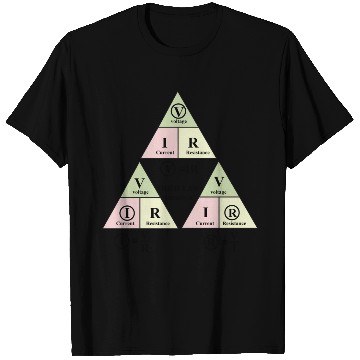 Discover Electrical ohms law Formula Triangle for engineers T Shirts