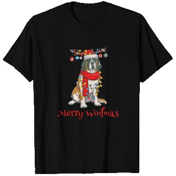 Discover Christmas Saint Bernard Dog Holiday Lights Merry W T Shirts