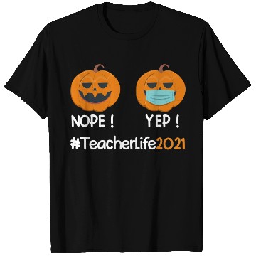 Discover Funny Halloween Teacher life 2021 Pumpkin wearing T Shirts