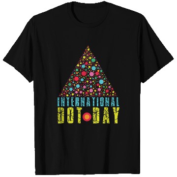 Discover Colorful Triangle Pattern International Dot Day T Shirts