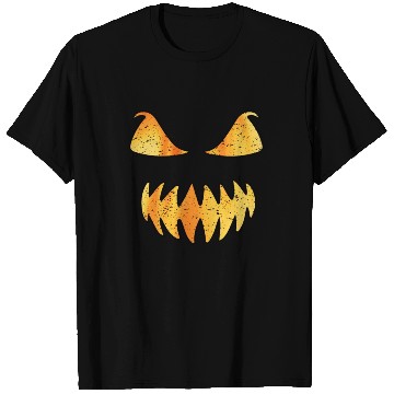 Discover Retro Jack O Lantern Scary Carved Pumpkin Face T Shirts