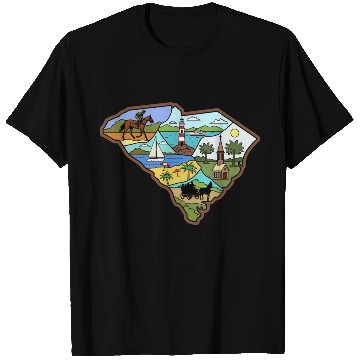 Discover Vintage Charleston Columbia South Carolina Map T Shirts
