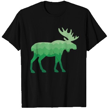 Discover Moose and Mountain Biker (Green) T Shirts