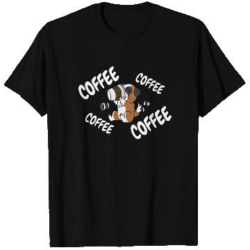 Discover Saint Bernard Drinking Coffee T Shirts