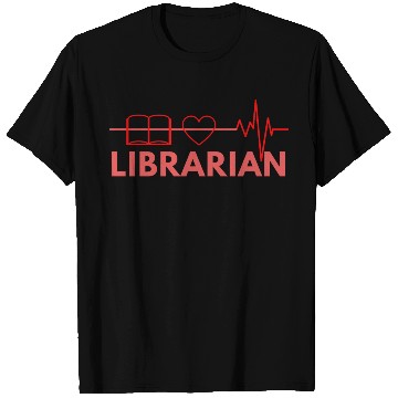 Discover Funny Librarian Heart Beat Art Premium T Shirts