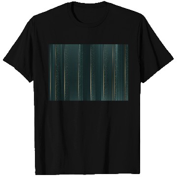 Discover Luxury Green Gold Glitter Stripes T Shirts